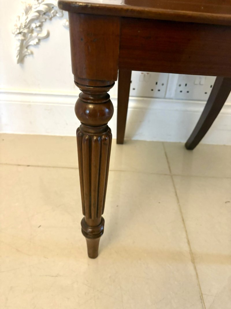 Pair of Antique Regency Quality Carved Figured Mahogany Hall Chairs - Image 14